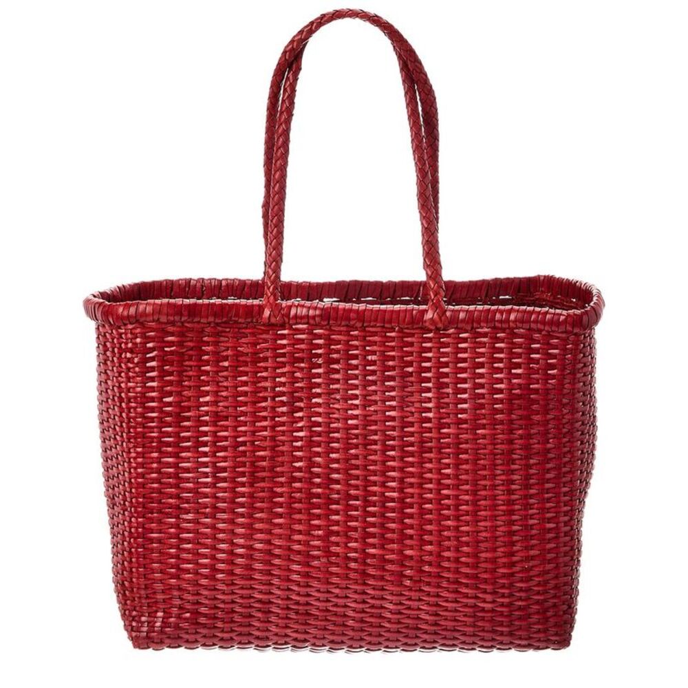Dragon Diffusion B Weave Big Leather Tote, Red